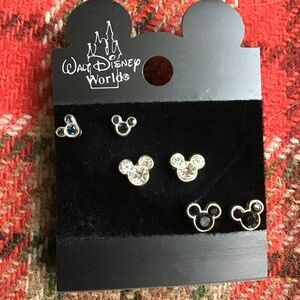 Disney Mickey Mouse Earrings 3 Pair Set Pierced NEW